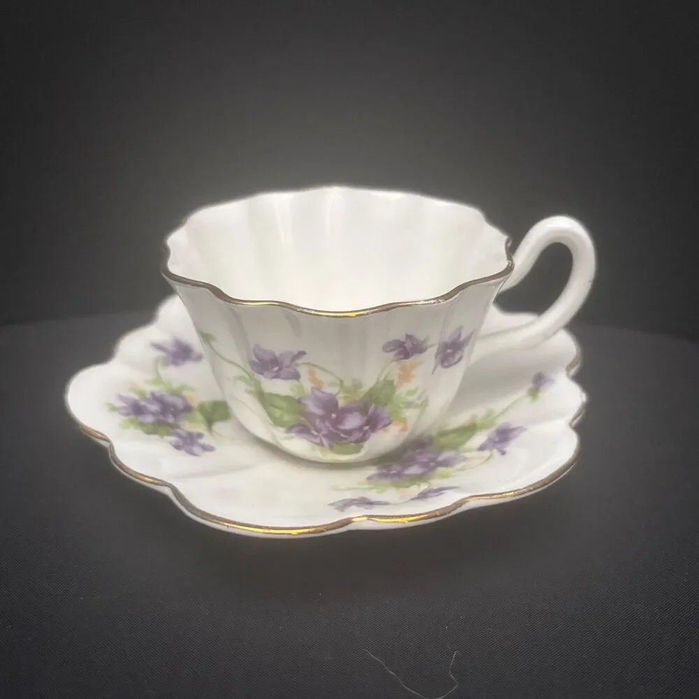 Royal Stuart Sweet Violets Demitasse Cup Saucer Cottage Made England Floral